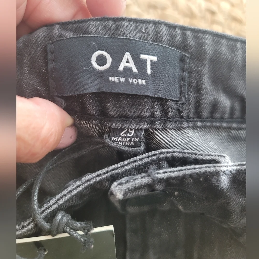 Oat New York Belted Mid Rise Wide Leg Crop Jeans NWT Size 29 - Picture 6 of 10